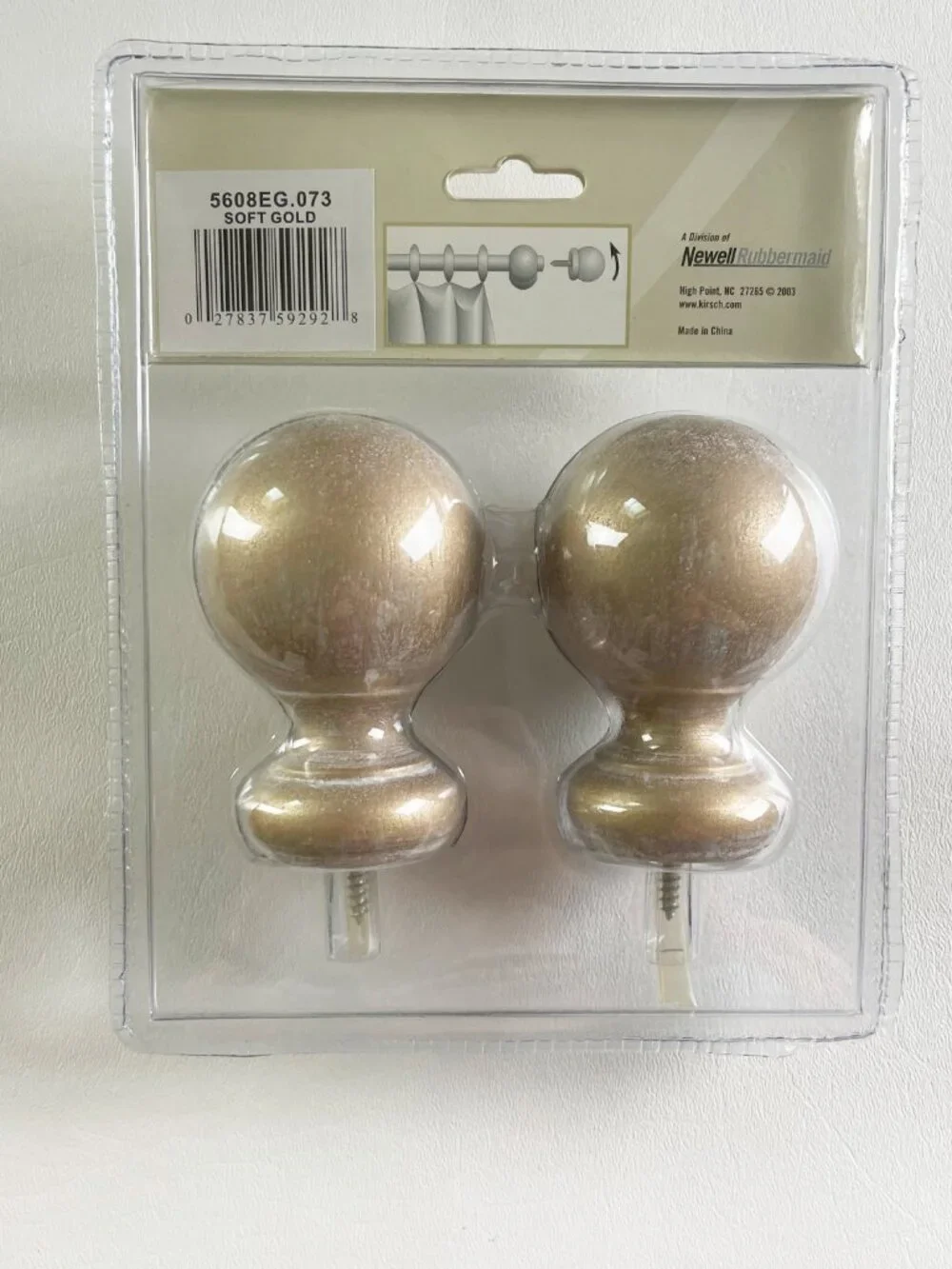 Kirsch Wood Soft Gold Ball Finials for 1 3/8